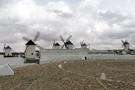 kincir angin, Spanyol, Kastilia, La mancha, Don quijote, Cervantes, Mill