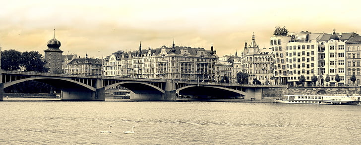 Praga, Praha, fiume, Ponte - uomo fatto struttura, architettura, posto famoso, Europa