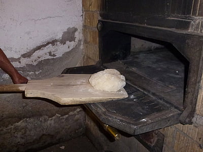bread, wood burning stove, slide, oven, old, nostalgia, backhaus