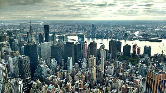 Zobrazenie, Manhattan, budovy Chrysler, mesto, Skyline, New york, USA