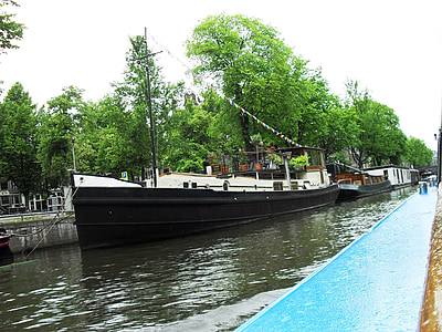 holland, river, bridge, ship, amsterdam