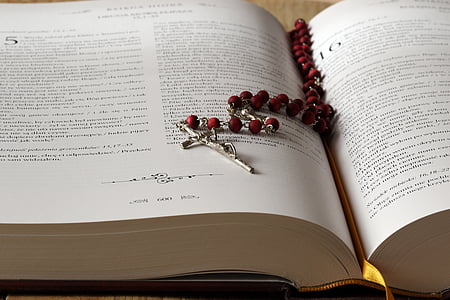 beads, bible, blur, book, catholic, christianity, church
