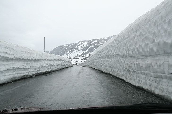 strada, neve, montagna, in auto, pericolo, freddo, inverno