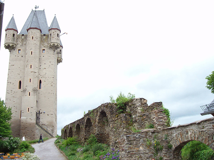 Нассау, Замок, Стіна замку, товсті башта, лицар, середньовіччя