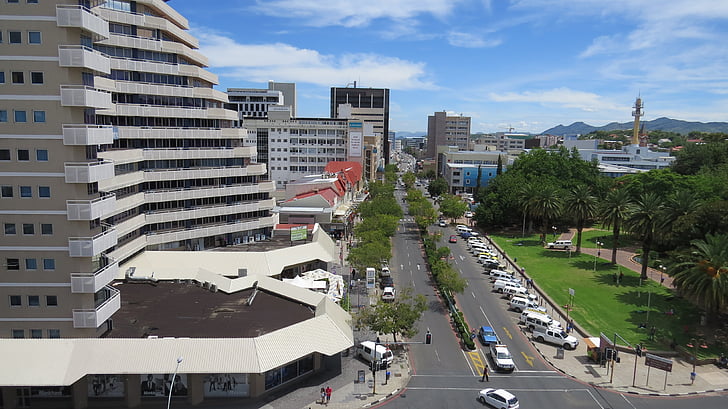 Windhoek, Namíbia, város, Sky, építészet, utca-és városrészlet, városi táj