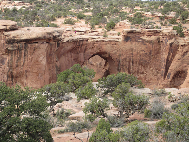 ponts de Gemini, Moab, nature, désert, nuages, grès, Arch