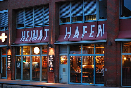 Restoran, bağlantı noktası, Hamburg, alacakaranlık, rustik, mağaza