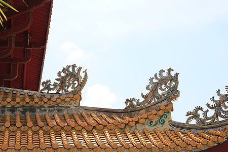 Thaiföld, Ayutthaya, Bang pa-in, a Residence, tető, kínai, ősi