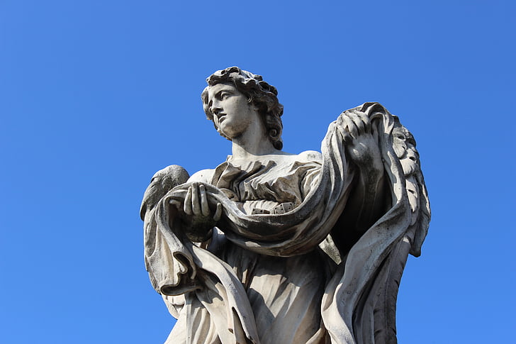 angel, roma, monument, statue, sculpture, freedom, low angle view