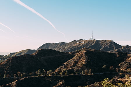 cielo azul, luz del día, Hollywood, paisaje, Los Ángeles, montaña, al aire libre