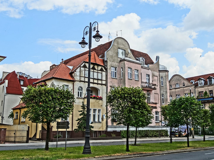 mickiewicza utca, Bydgoszcz, épület, homlokzat, építészet, ház, utca