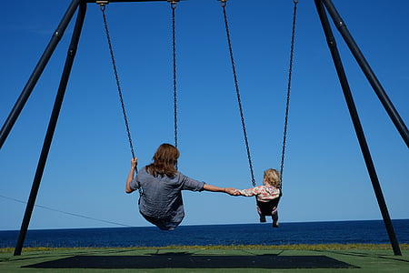 park, swing, child, playful, childhood, playground, swinging