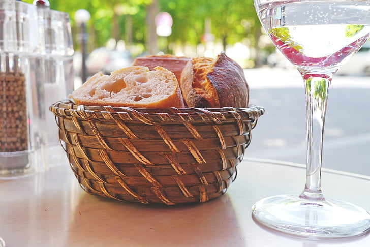 breadbasket, bread, restaurant, street cafe, covered, eat, gastronomy