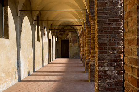 varanda, colunas, antiga, Borgo, Portici, colunata, Itália