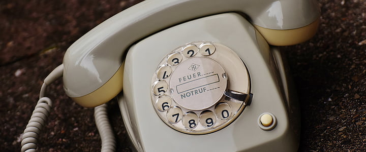 old phone, 60s, 70s, grey, dial, post, phone
