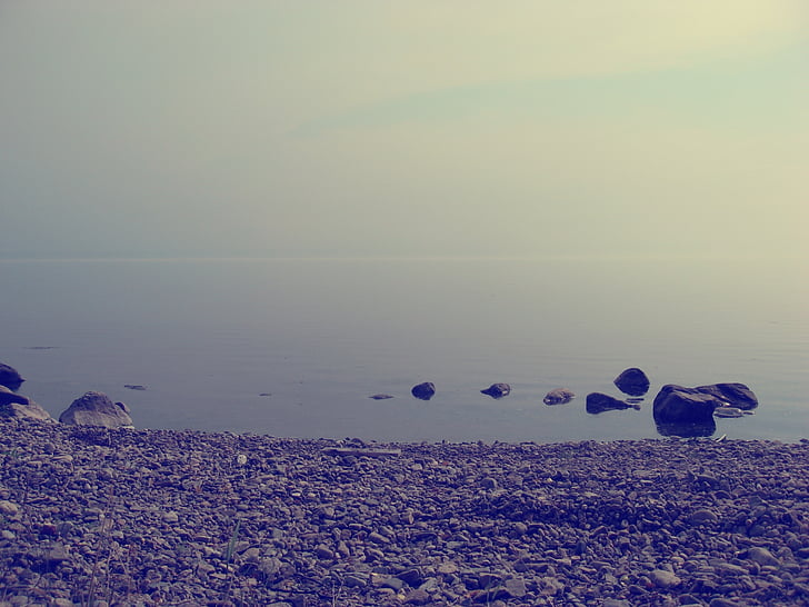 víz, nyugalom, tó, Baikal, Bay, természet, kövek