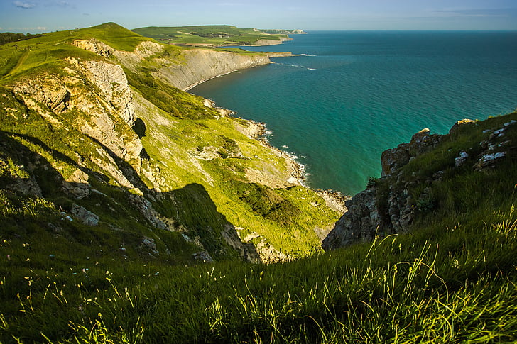 zátonyok, tengerpart, Dorset, óceán, Anglia, tenger, természet