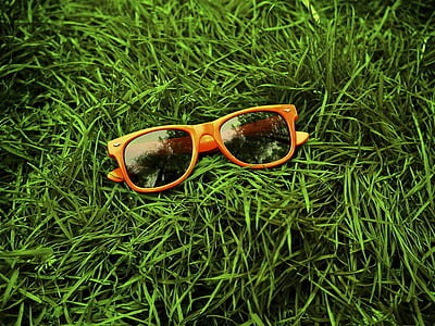 Orange, okuliare, odtiene, Slnečné okuliare, Zelená, sklo, móda