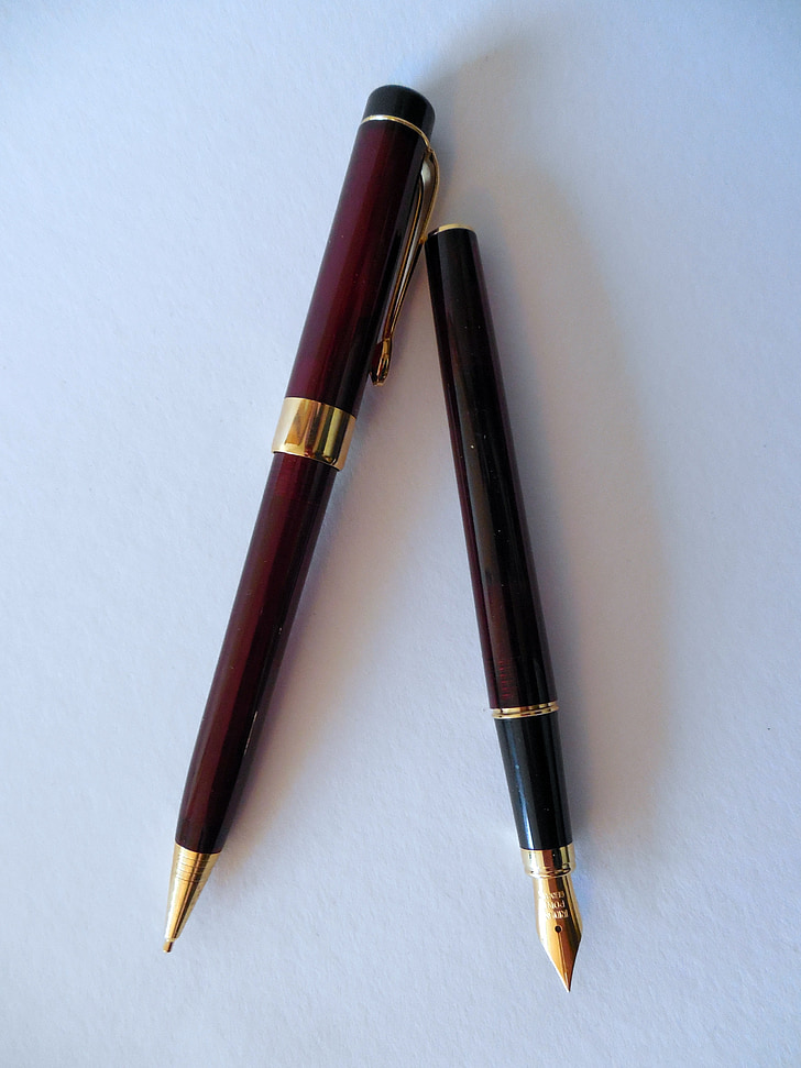 olovka, obojeni, naliv pero, punila, pisanje alat, tiskanice, ured