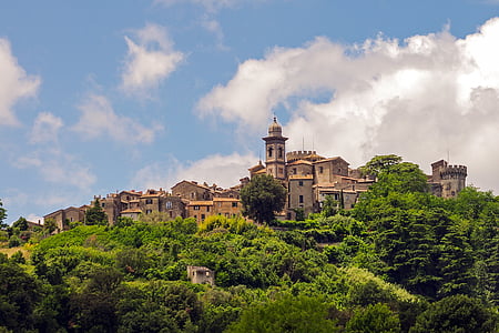 Bracciano, Rome, Itālija, ainava, vēsturisks ciemats, arhitektūra, Eiropa