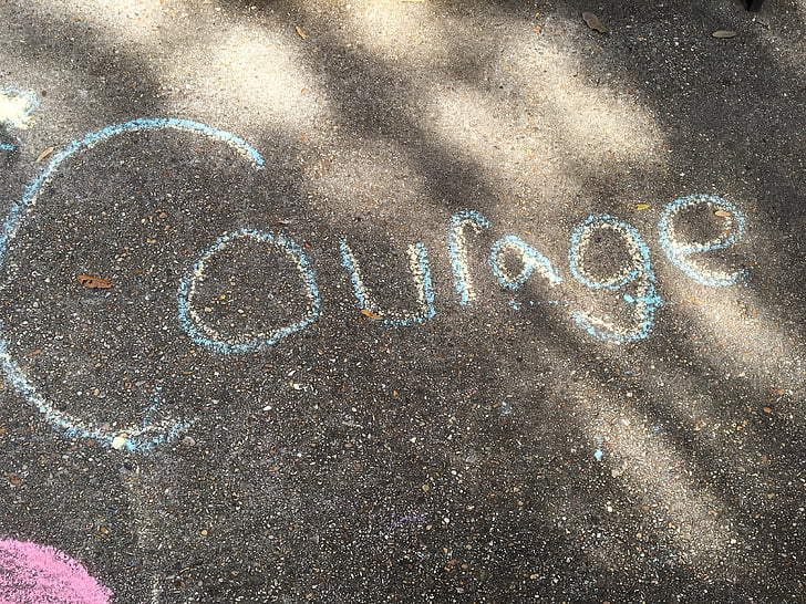 courage, chalk, hand, drawing, inspiring, inspire, inspirational