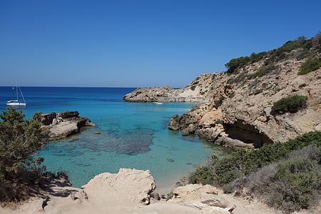 Ibiza laut, Spanyol, Pantai, eivissa, musim panas