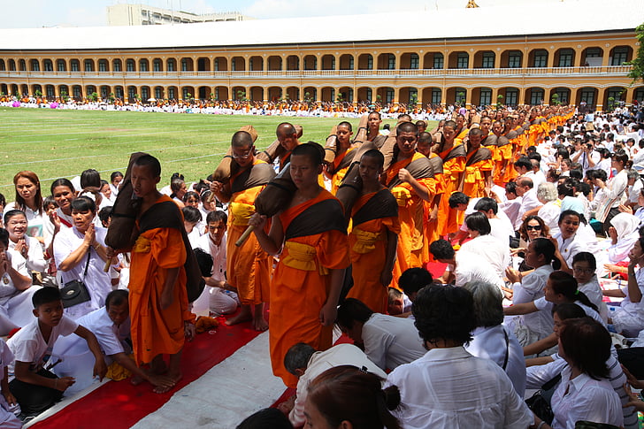 βουδιστές μοναχοί, μοναχοί, Διαλογίσου, παραδόσεις, εθελοντής, Ταϊλάνδη, Wat