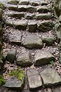постепенно, лестницы, камни, Старый, Замок, средние века, каменные ступени