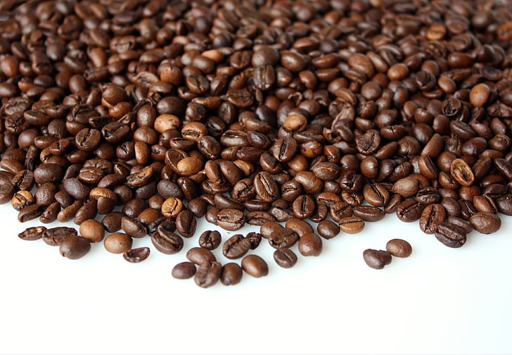café, plano de fundo, grãos de café, pausa, cafeína, aroma, emocionante