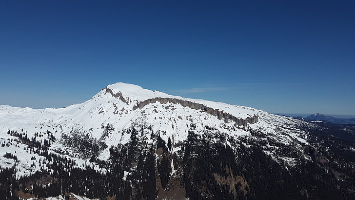 magas ifen, Kleinwalsertal, Allgäu, hó, tavaszi, hegyek, alpesi