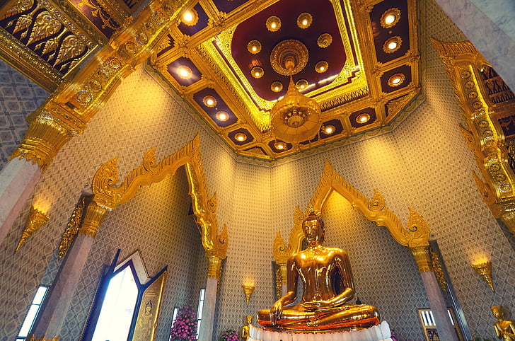 Thajsko, Buddha, chrám, Bangkok, Zlatý buddha, Wat trimitr, Asie