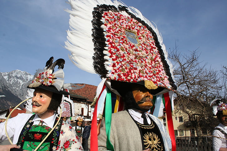 Carnival parade, Tyrolen, tullen, Absam, Muller och slask Gerers
