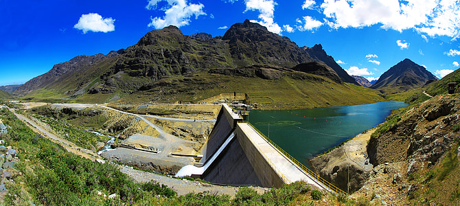 central hidroeléctrica, HUANZA, Perú, presa agua, de dragado, planta de energía