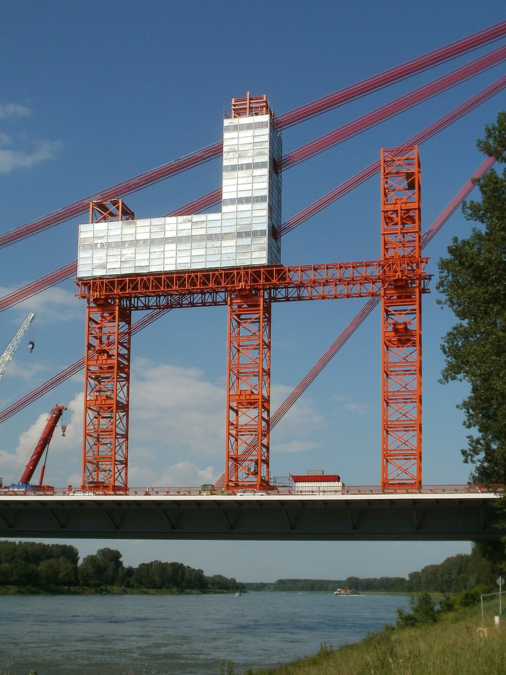 Rheinbrücke, Hockenheim, Speyer, Bridge, krydser, Rhinen, floden