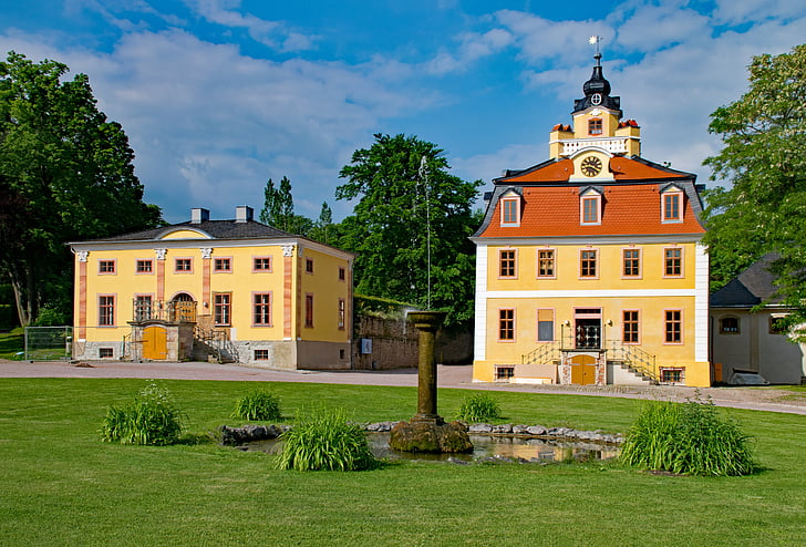 Castle, Belvedere, Weimar, Thüringen Saksa, Saksa, vanha rakennus, Mielenkiintoiset kohteet: