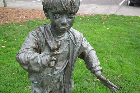 statue, børn, kultur