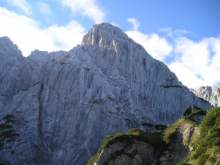 mountains, alpine, wilderkaiser, totenkirchl, steep wall, climb, alpine climbing