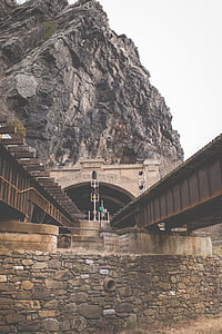 Rocks, kivi, infrastruktuurin, Bridge, Trail, rautatie, Station