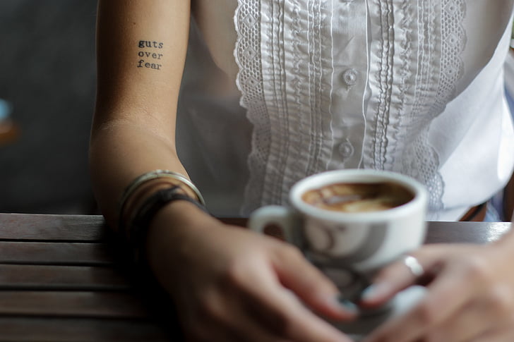 Blur, armbånd, morgenmad, koffein, cappuccino, casual, kaffe