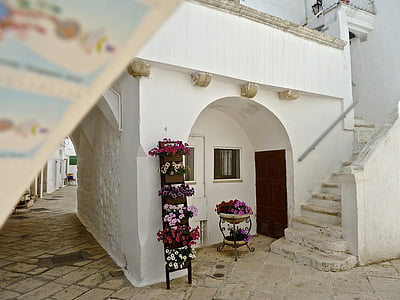 Callejón de, arcos, piedra, Casa, entrada, Blanco, fachada