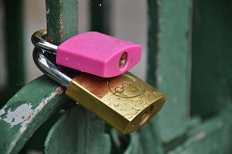 padlock, close, key, antique, lock, security, door