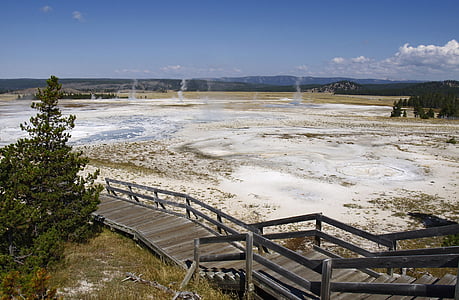 yellowstone national park, wyoming, usa, landscape, dry, hot, water