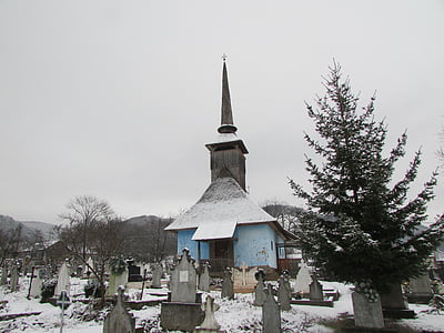 Iglesia, madera, antiguo, Transilvania, Rumania, Cementerio, ortodoxa