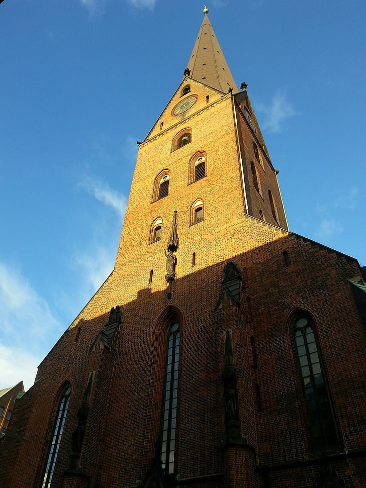 Hamburgas, Vokietija, bažnyčia, pastatas, senas, Europoje, Miestas