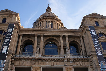 museum, barcelona, sky, landscape, catalunya, catalonia, vintage
