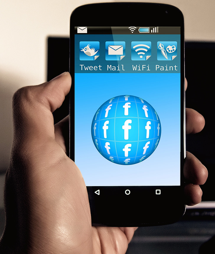 Facebook, Smartphone, App, Symbol, Social-media, Schaltfläche 