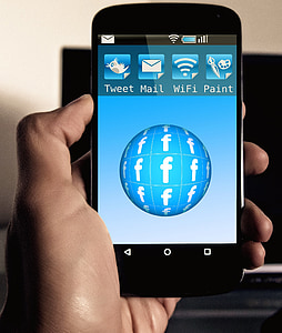 Facebook, смартфон, приложение, значок, социальные медиа, Кнопка, Телефон