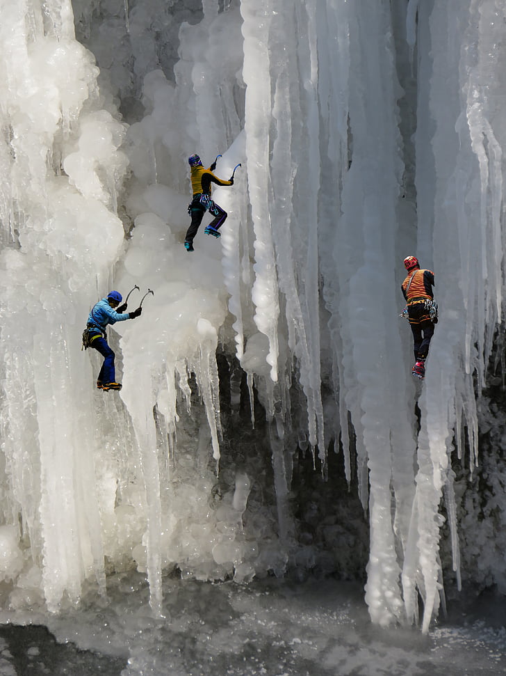 ธรรมชาติ, ฤดูหนาว, น้ำแข็ง, เสาน้ำแข็ง, กีฬา, ปีนเขาน้ำแข็ง, ปีน