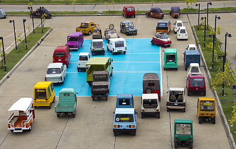 vehicle, cotxes d'època, amants del cotxe, blanc i negre, clàssic, Tailàndia, Universitat