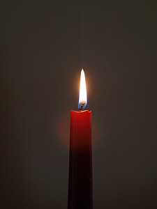 žvakė, Wick, raudona, ramioje, dega, šviesos, atmosfera